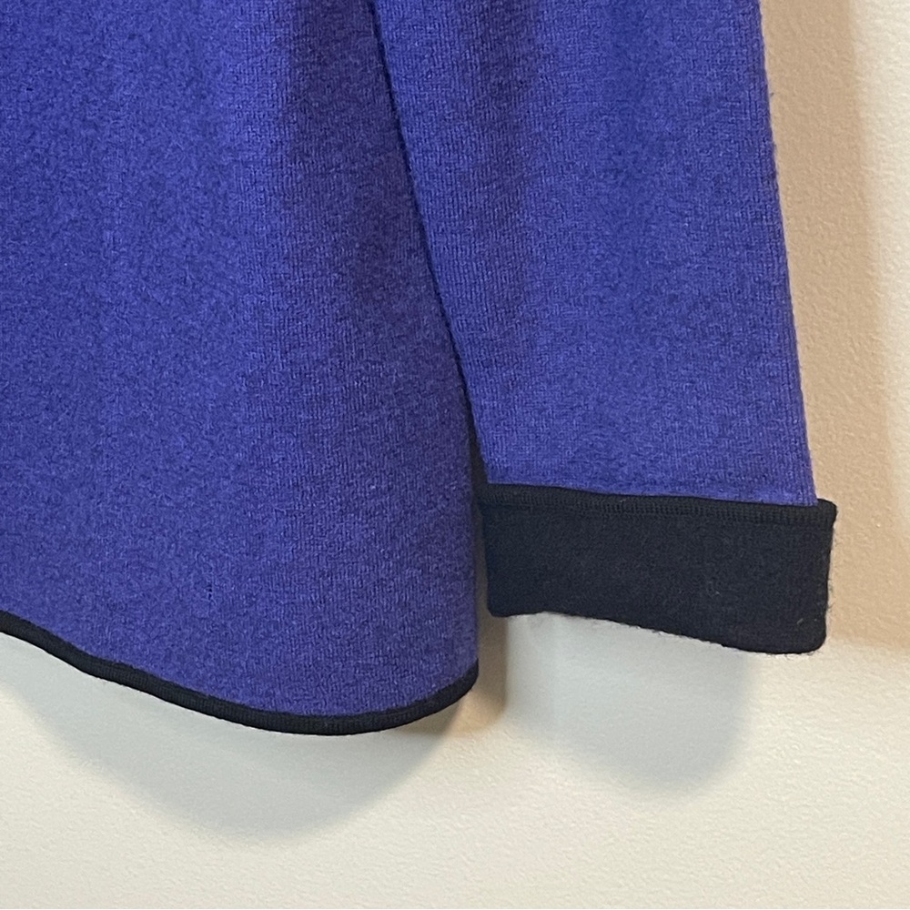 Sarah Spencer Wool Oen Cardigan Jacket in Deep Purple and Black - Picture 4 of 5